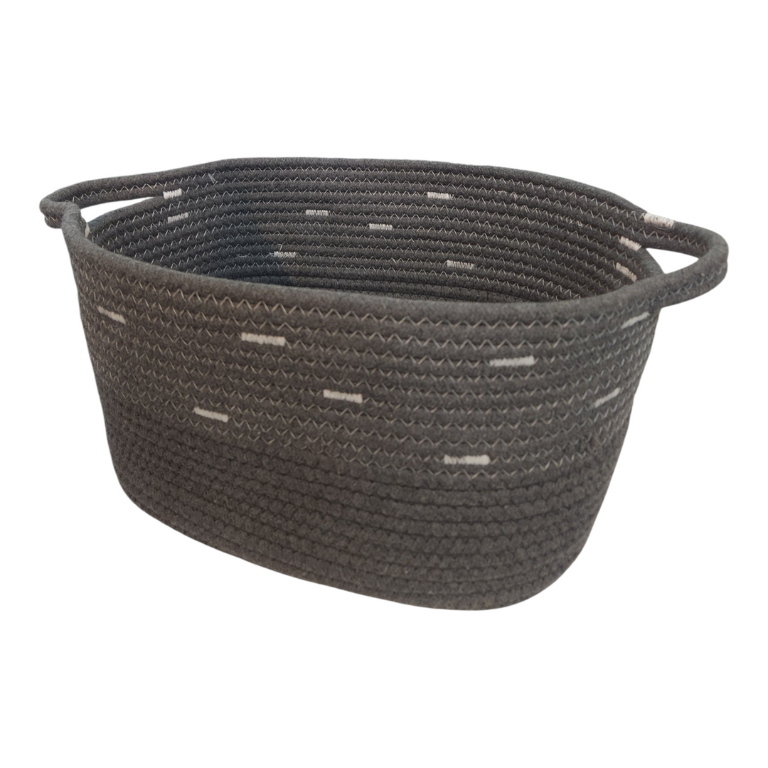 CESTA OVALADA GRIS 36X24X19CM