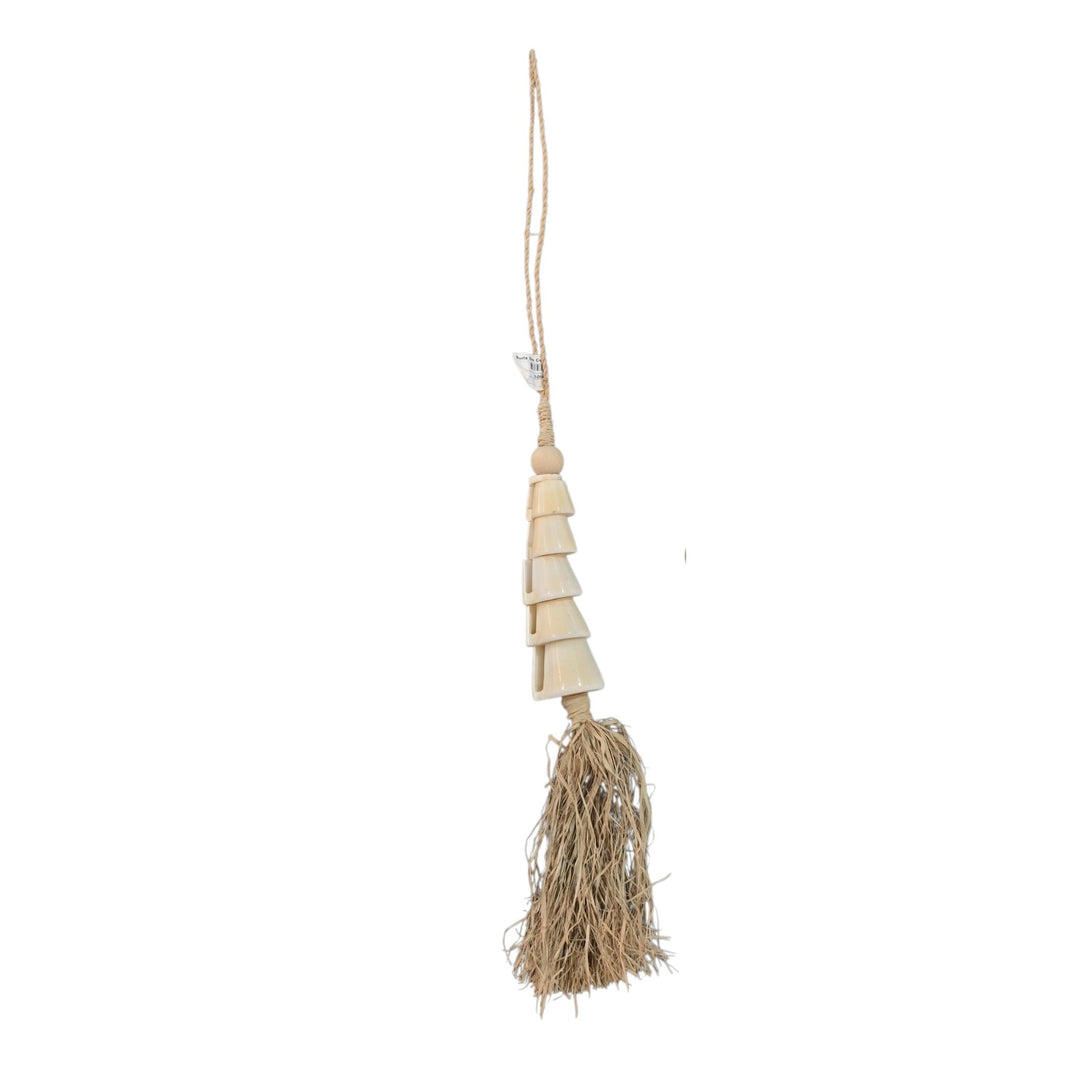 BORLA DE CONCHA Y RAFIA 60X5CM COD:109934