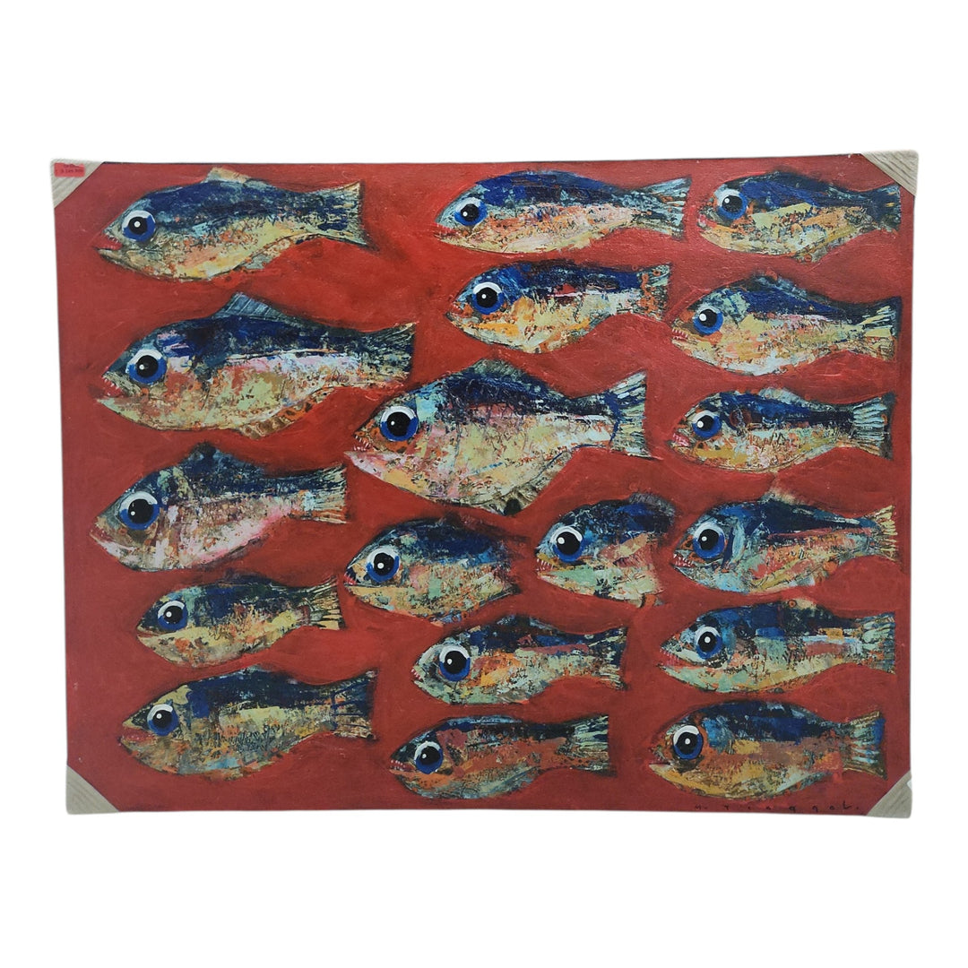 PINTURA OLEO PESCADO DE TINGGAL 90X70CM