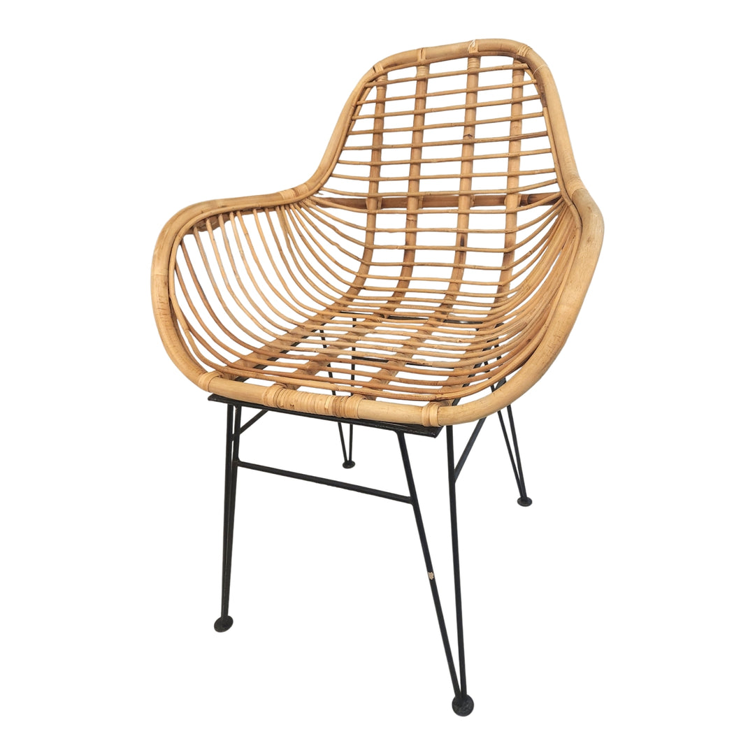 SILLA DE RATÁN Y HIERRO 94X67X62CM