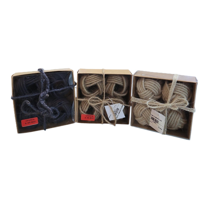 JGO DE 4 ARGOLLAS SERVILLETAS COD:113451