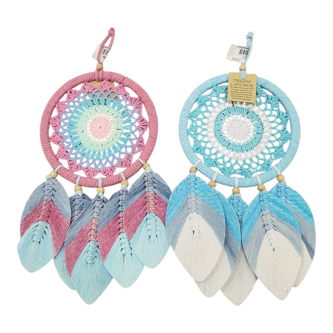 ATRAPASUEÑOS DECORATIVO MACRAMÉ SURTIDO 39X19CM