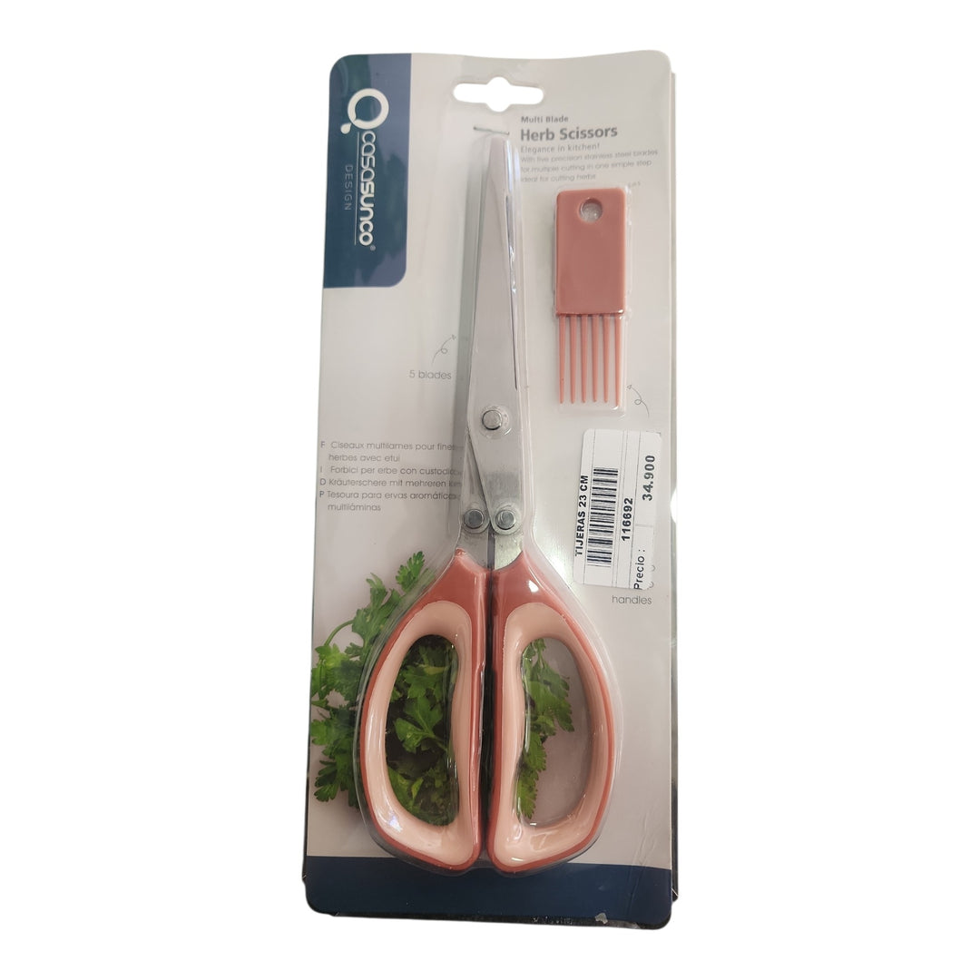 TIJERAS MULTIHOJAS ENSALADA 23 CM SURTIDO COD:116692