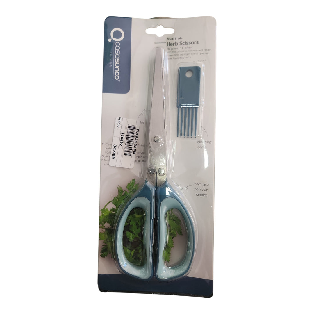 TIJERAS MULTIHOJAS ENSALADA 23 CM SURTIDO COD:116692