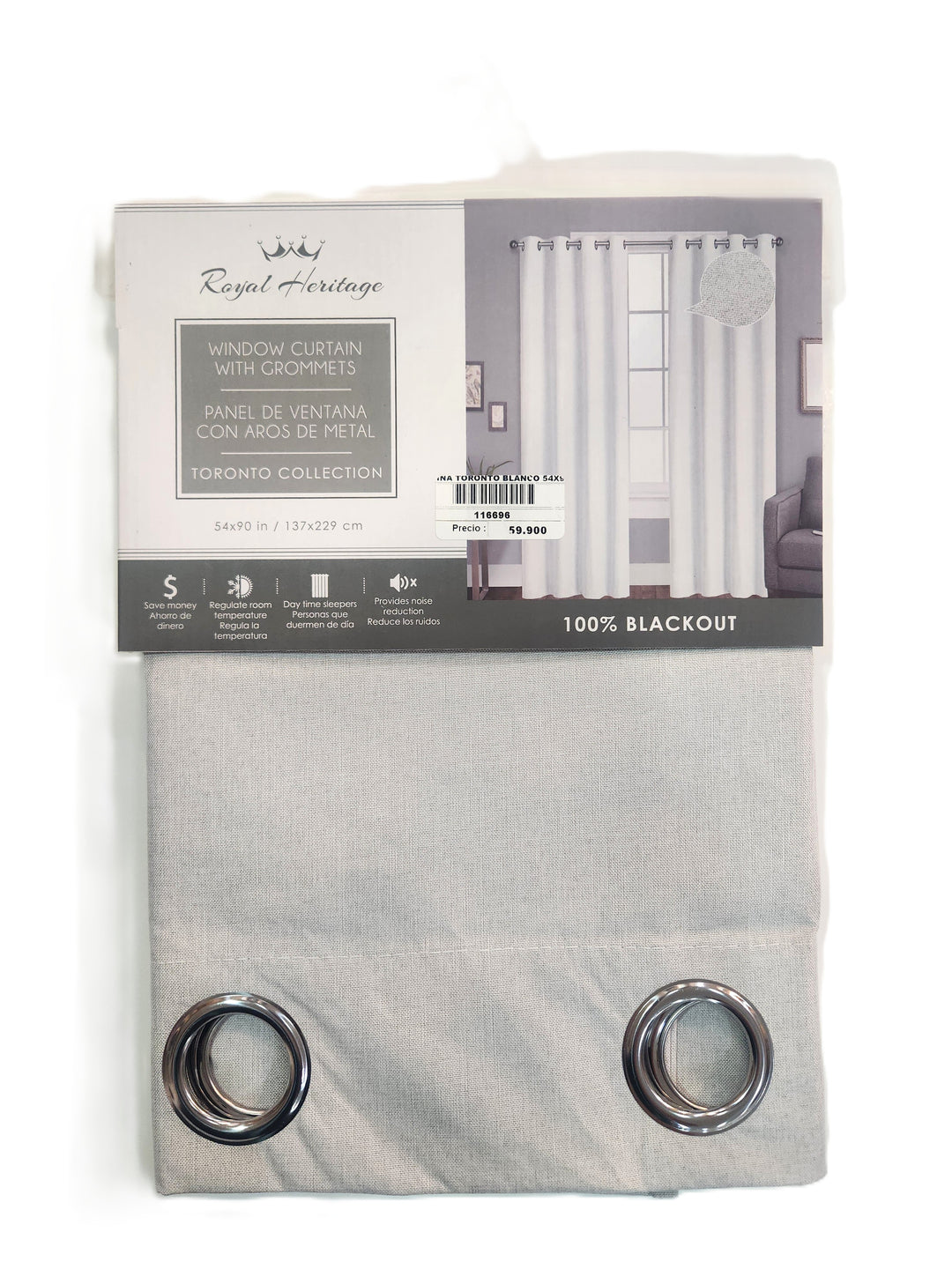 CORTINA TORONTO BLANCO 137X228CM