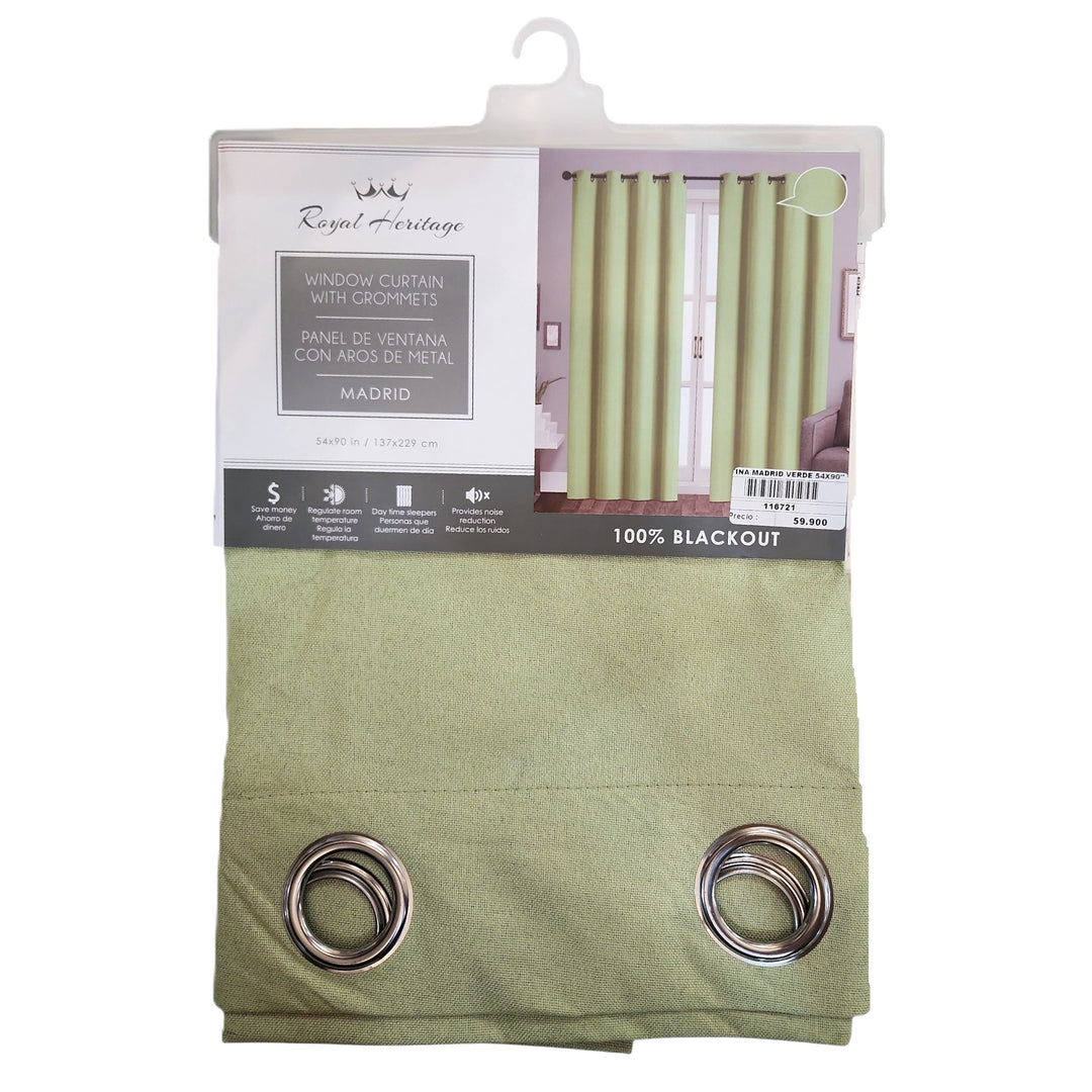 CORTINA MADRID VERDE BLACKOUT 137X228CM COD:116721