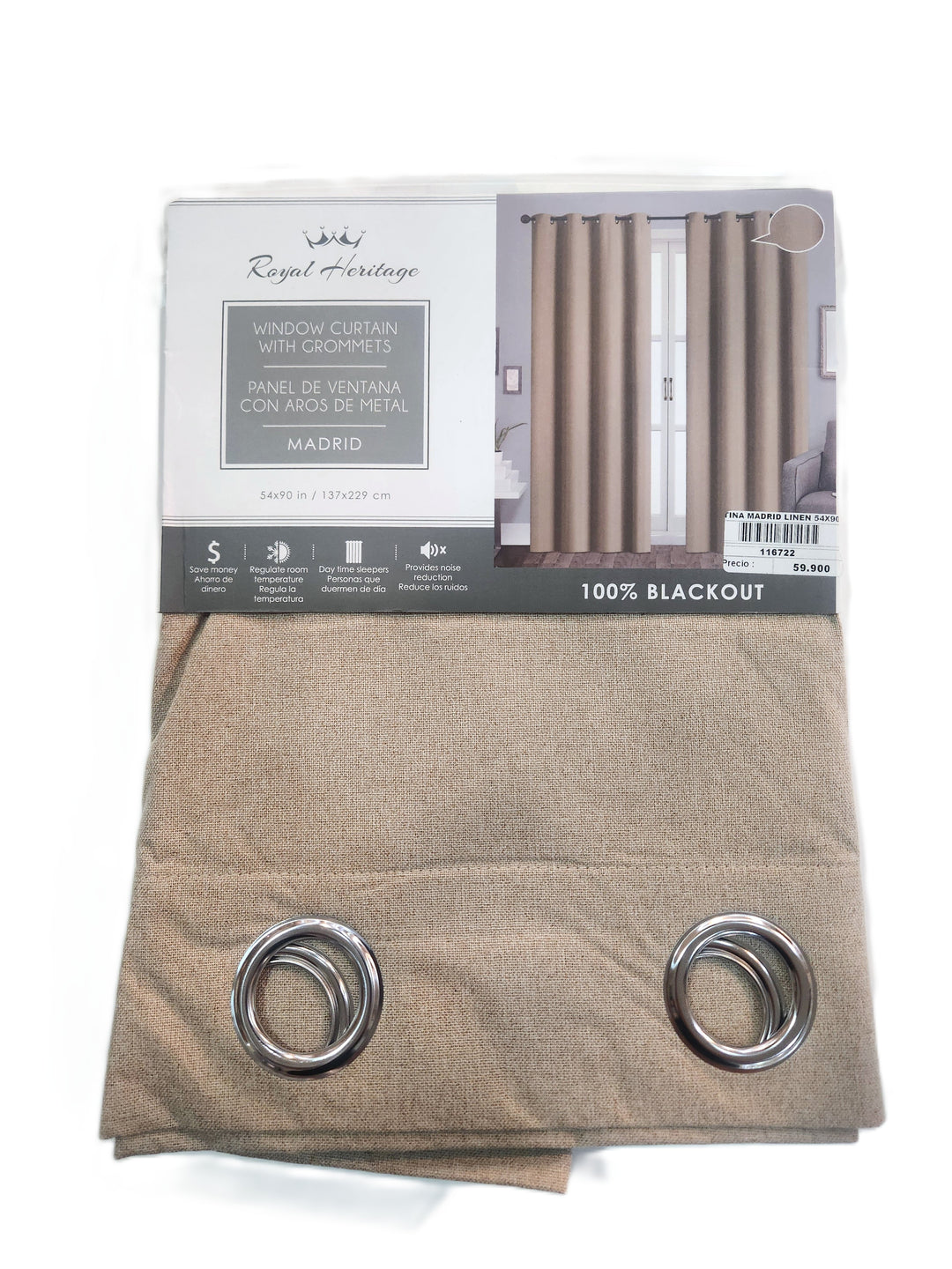 CORTINA MADRID LINEN 137X228CM