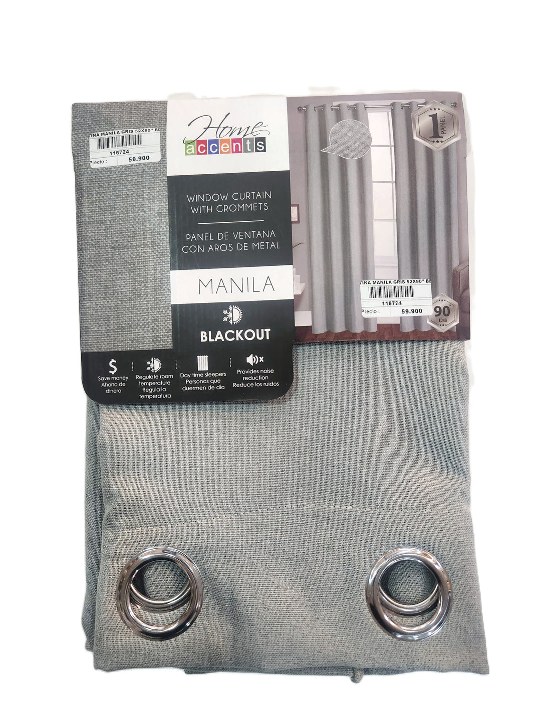 CORTINA BLACKOUT MANILA GRIS 132X228CM