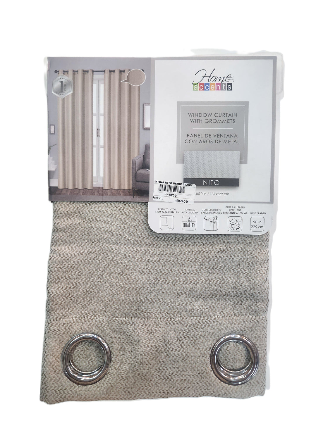 CORTINA NITO BEIGE BLACKOUT 137X228CM