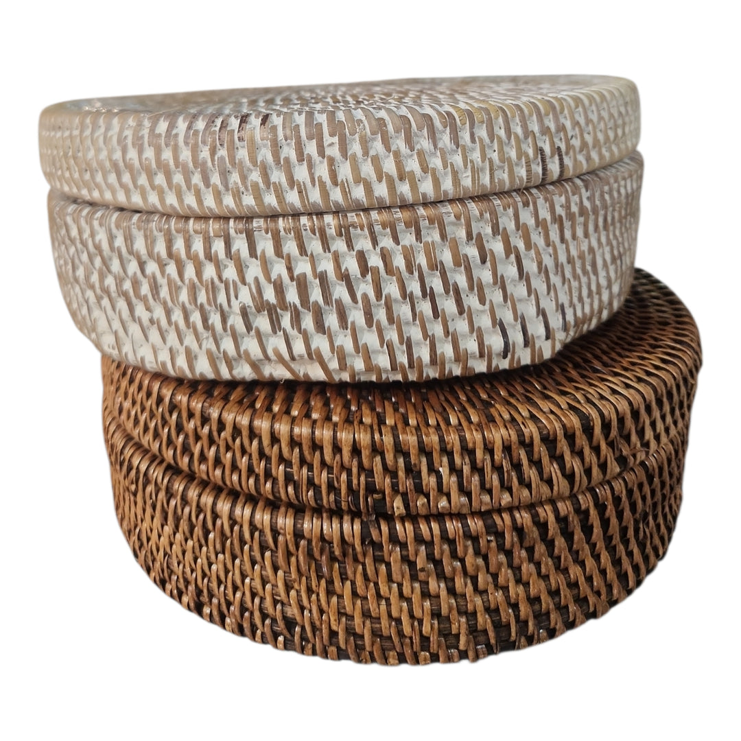 CAJA CON TAPA RATTAN 20CM SURTIDO