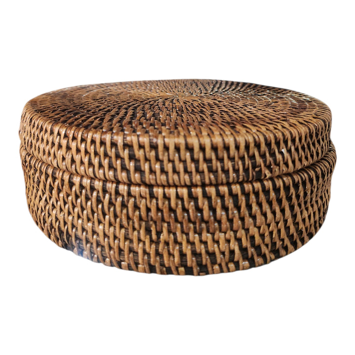 CAJA CON TAPA RATTAN 20CM SURTIDO