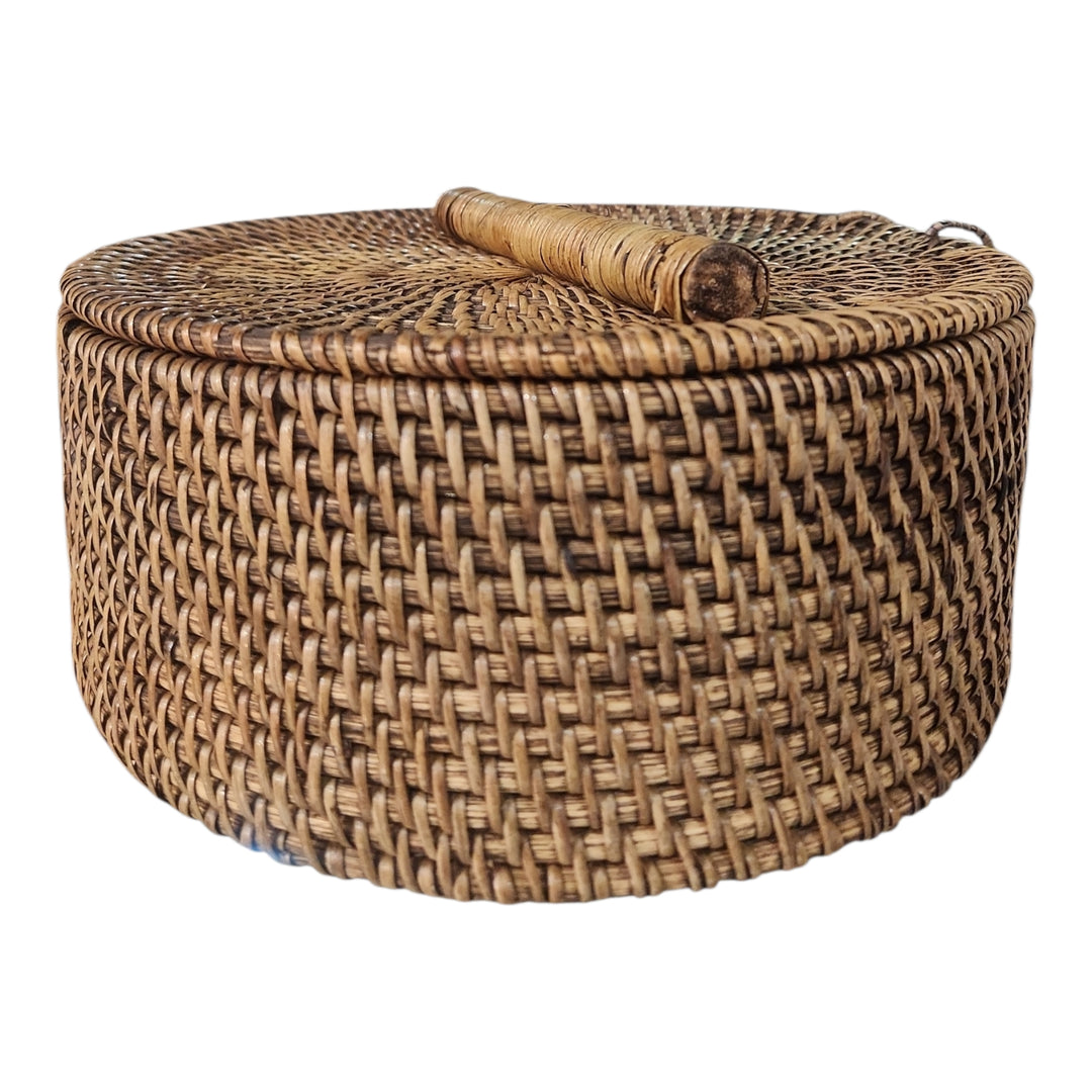 CAJA CON TAPA RATTAN 25CM
