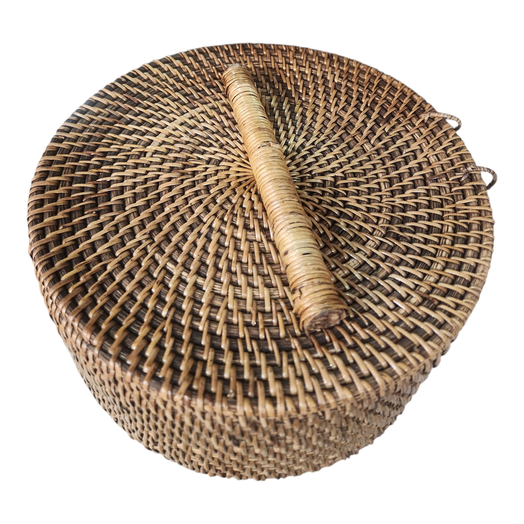 CAJA CON TAPA RATTAN 25CM