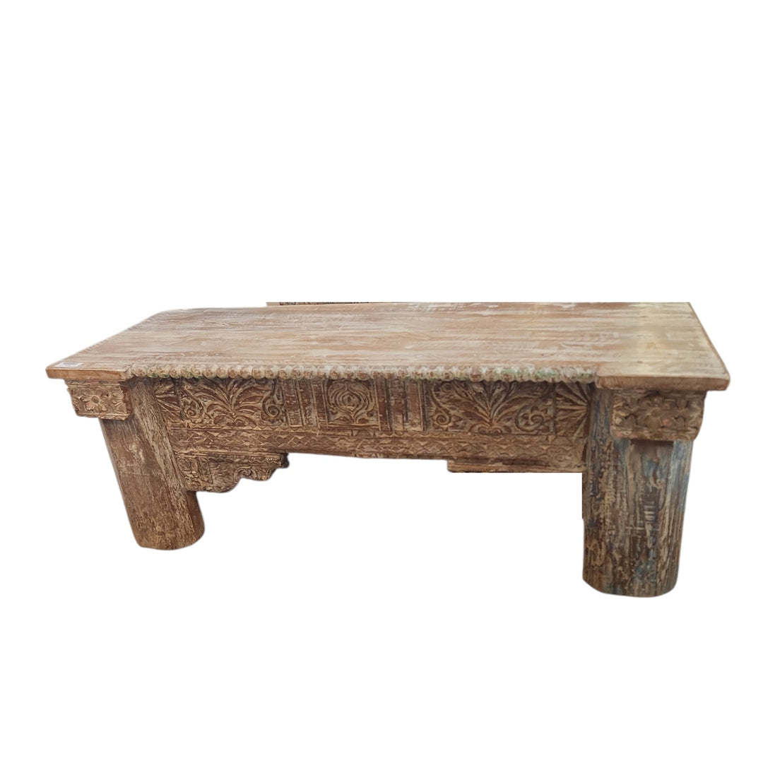 CONSOLA MADERA TALLADA 46x122x44.5CM COD:118145