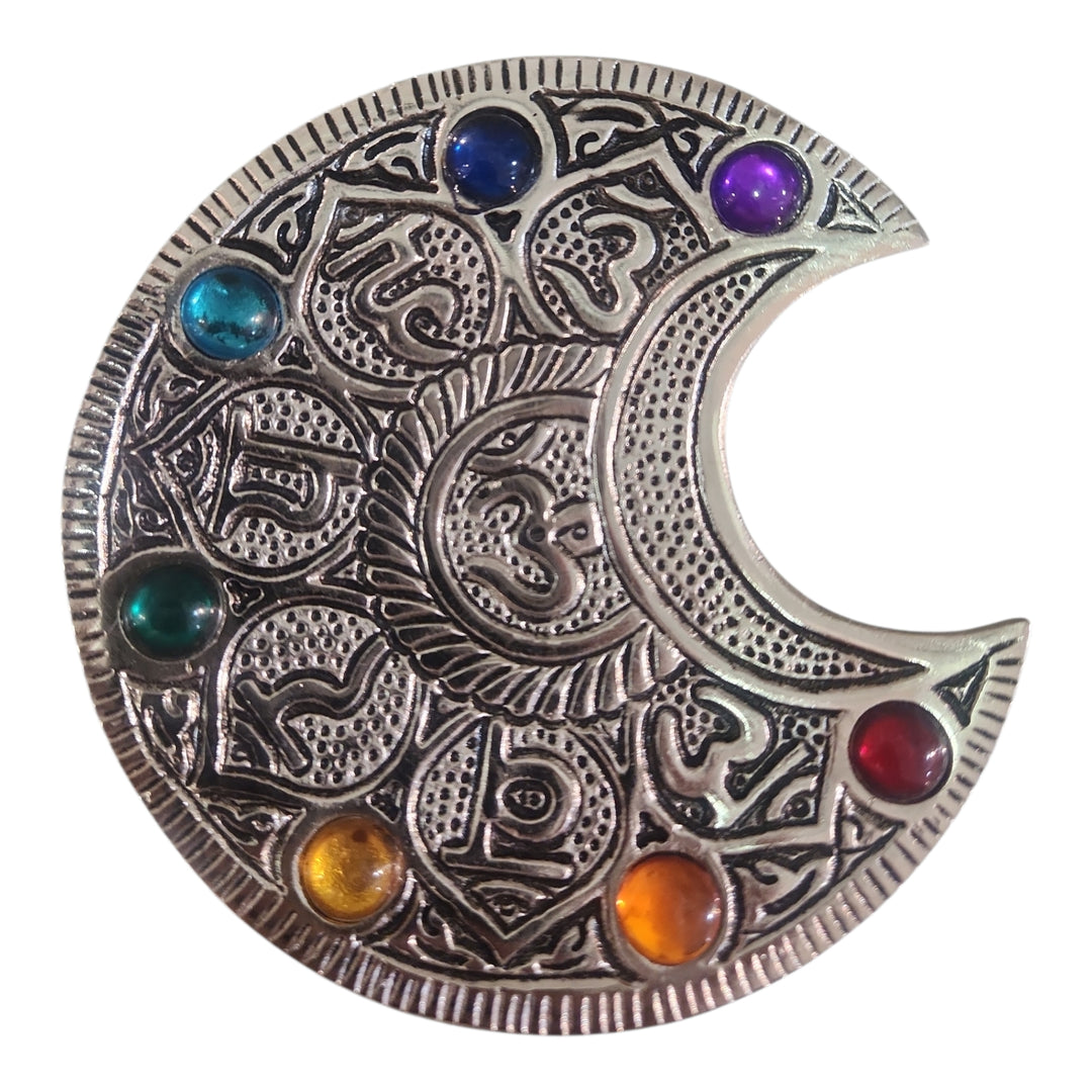 PORTA INCIENSO LUNA 7 CHAKRAS 11CM
