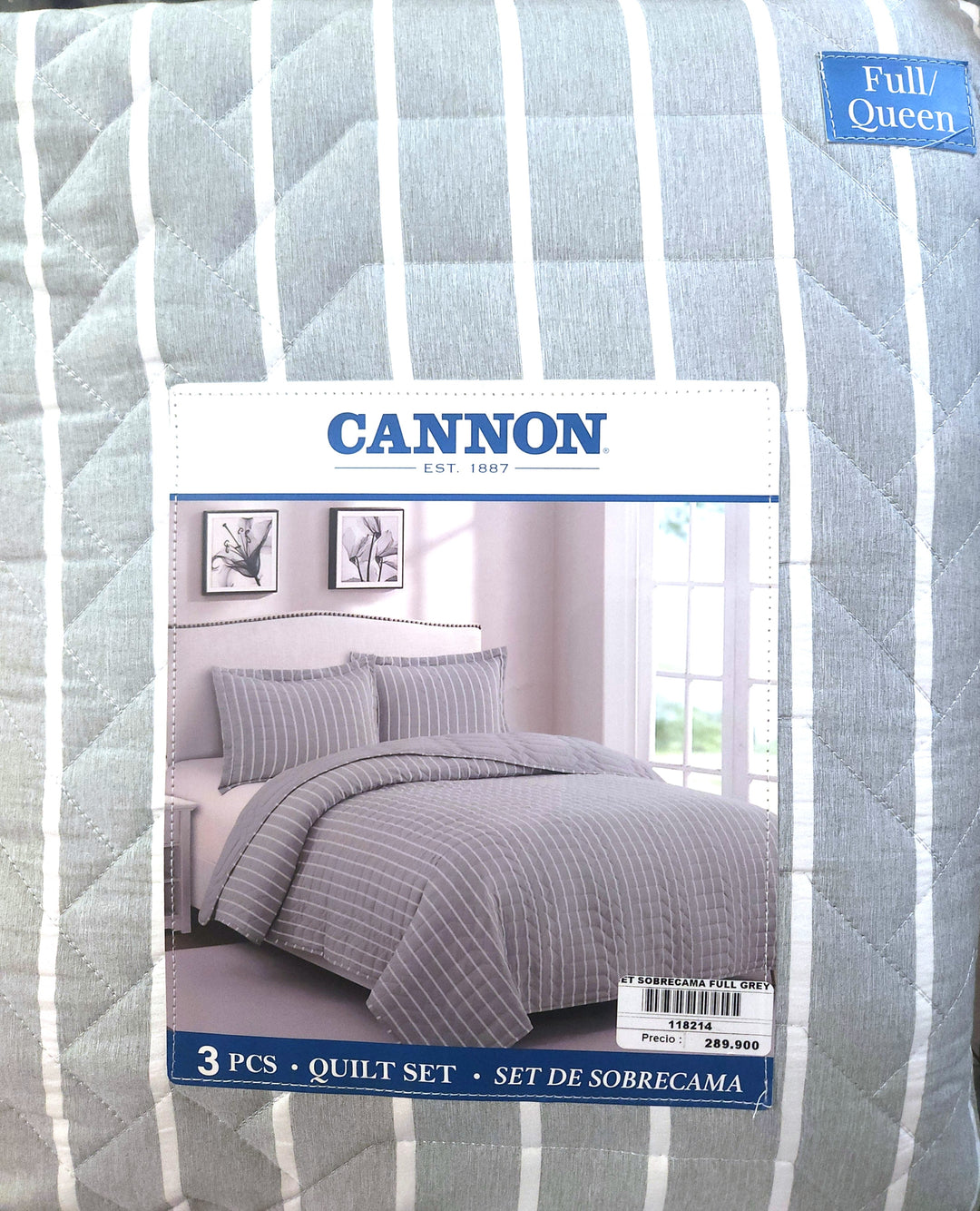 SET SOBRECAMA FULL/DOBLE/QUEEN GRIS