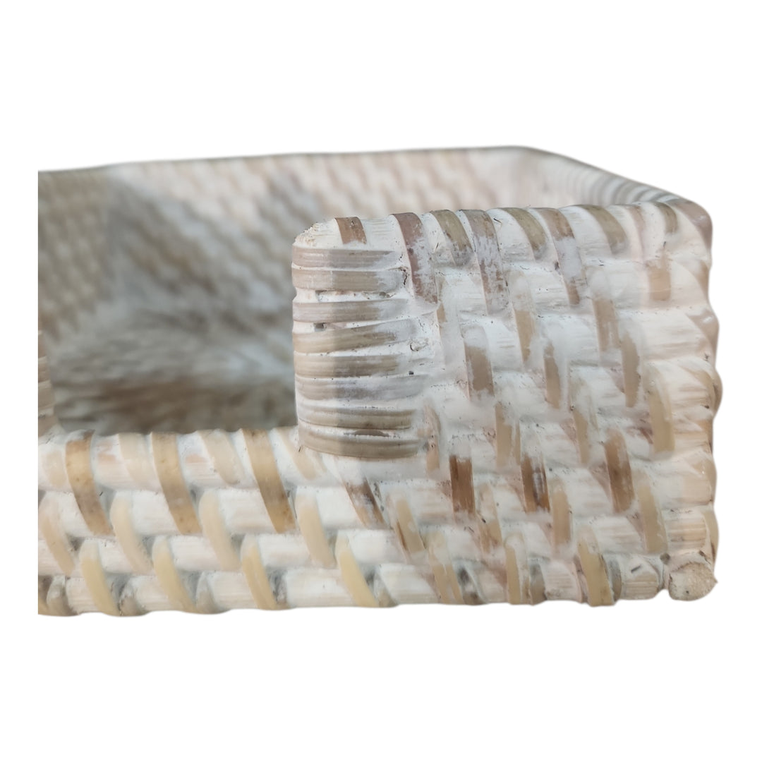 SERVILLETERO TEJIDO RATTAN 14X14X5.5CM