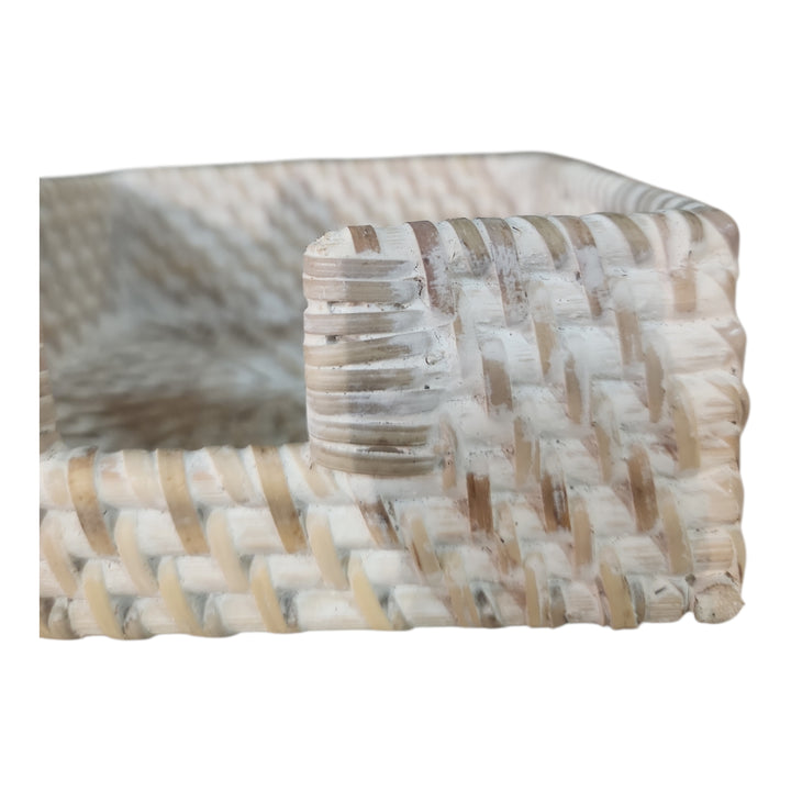 SERVILLETERO TEJIDO RATTAN 14X14X5.5CM