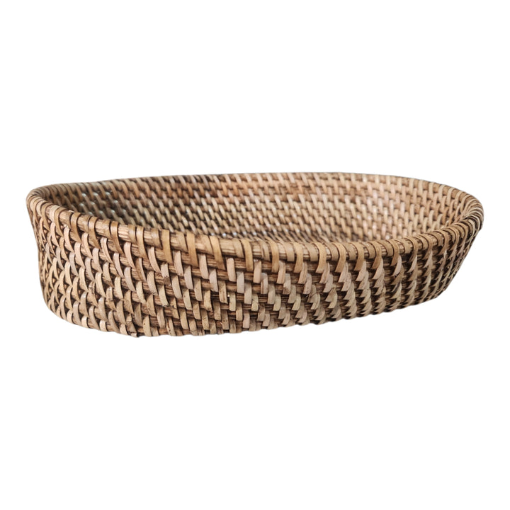 BOWL OVALADO TEJIDO RATTAN 26X18X4.5CM