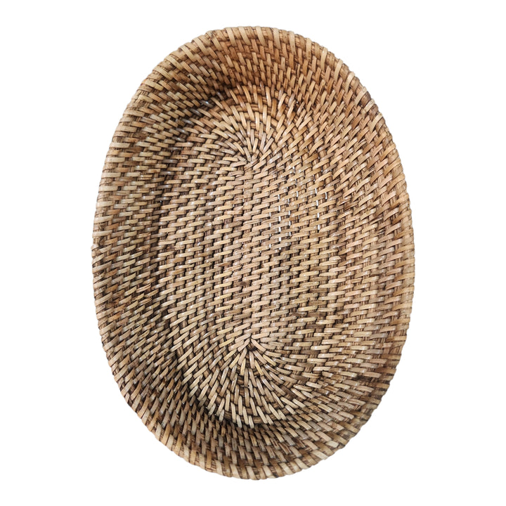 BOWL OVALADO TEJIDO RATTAN 26X18X4.5CM