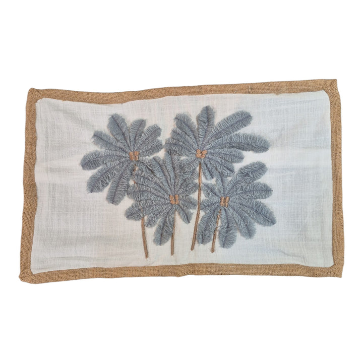 FUNDA COJIN DE PALMA GRIS 50x30CM COD:119034