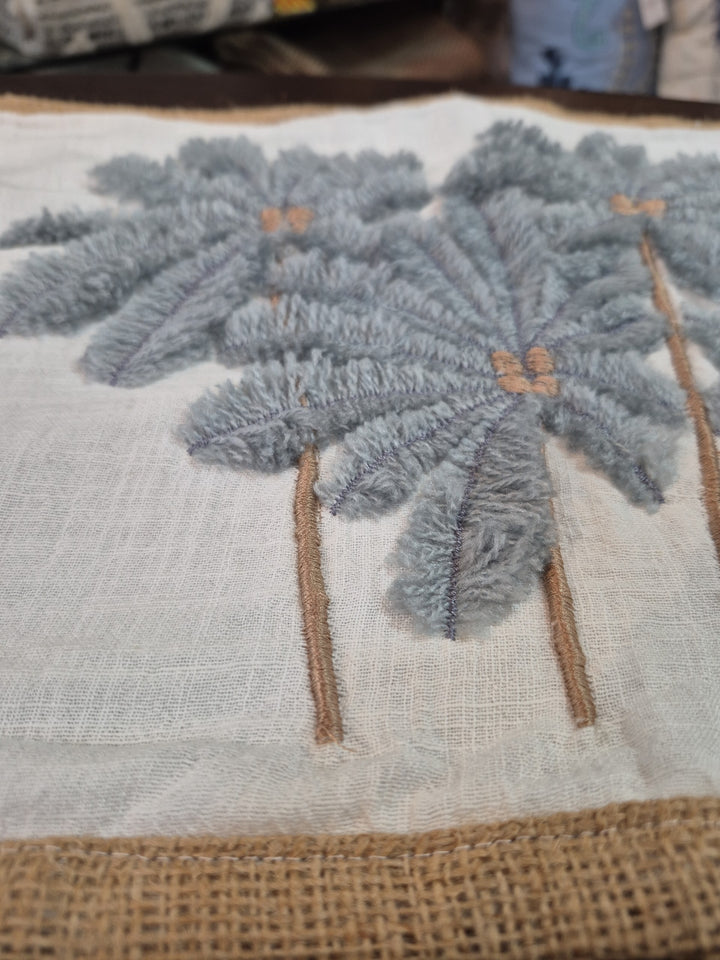FUNDA COJIN DE PALMA GRIS 50x30CM COD:119034
