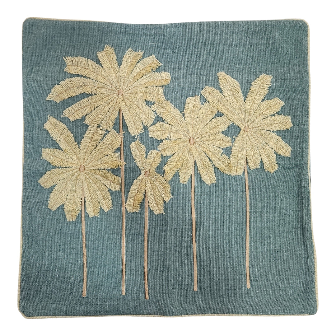 FUNDA COJÍN 5 PALMAS CREMA 50x50