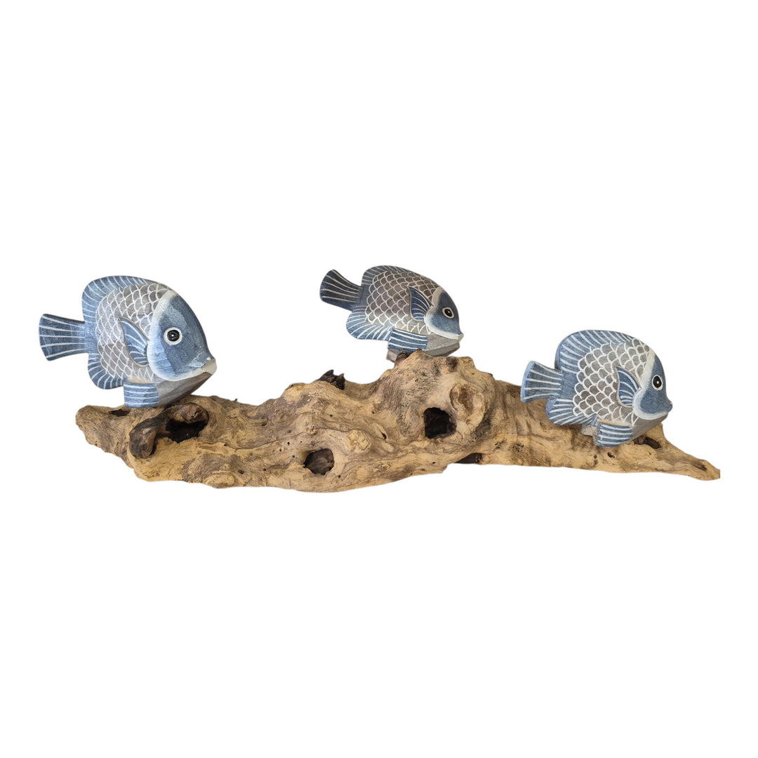 SET DE PECES EN TRONCO 47x17x15CM COD:119129