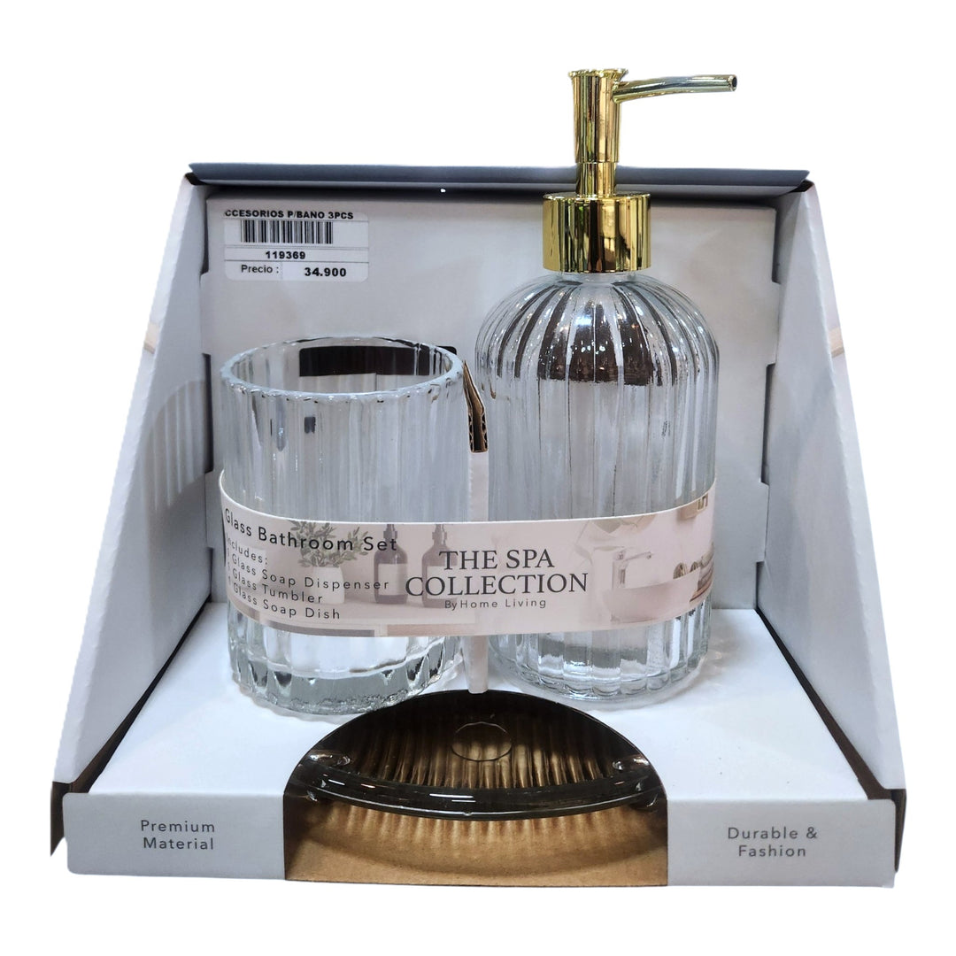 ACCESORIOS PARA BAÑO 3PCS SURTIDO 22X18X12CM