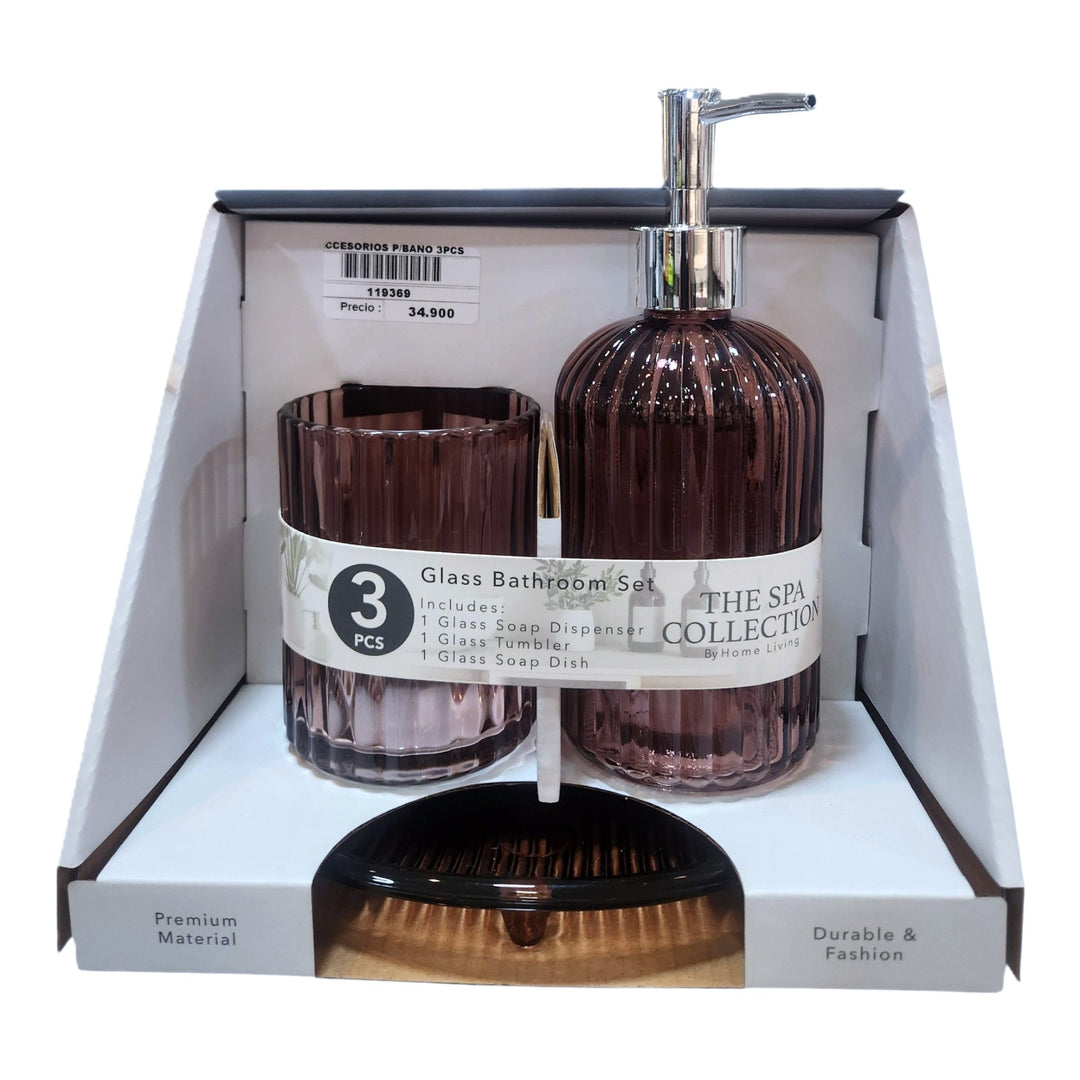 ACCESORIOS PARA BAÑO 3PCS SURTIDO 22X18X12CM