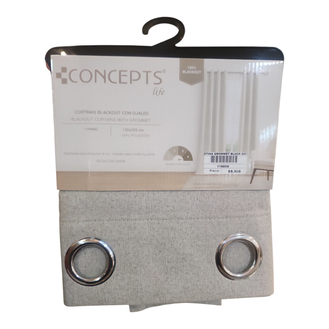 CORTINA GROMMET BLACK OUT 135X229CM