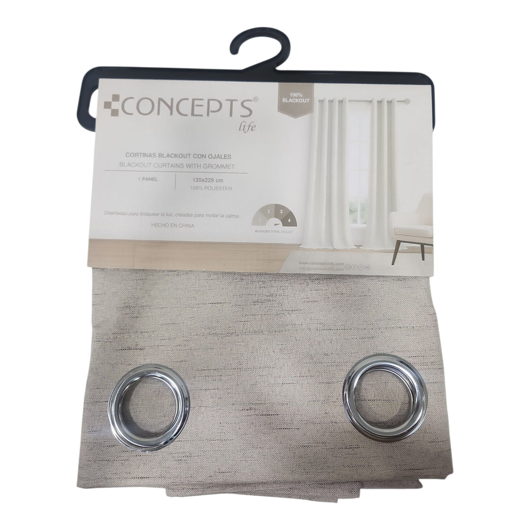 CORTINA GROMMET BLACK OUT 135X229CM COD:119859