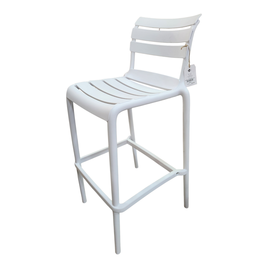 SILLA DE BAR ALTA BLANCA 51.5X37X105CM