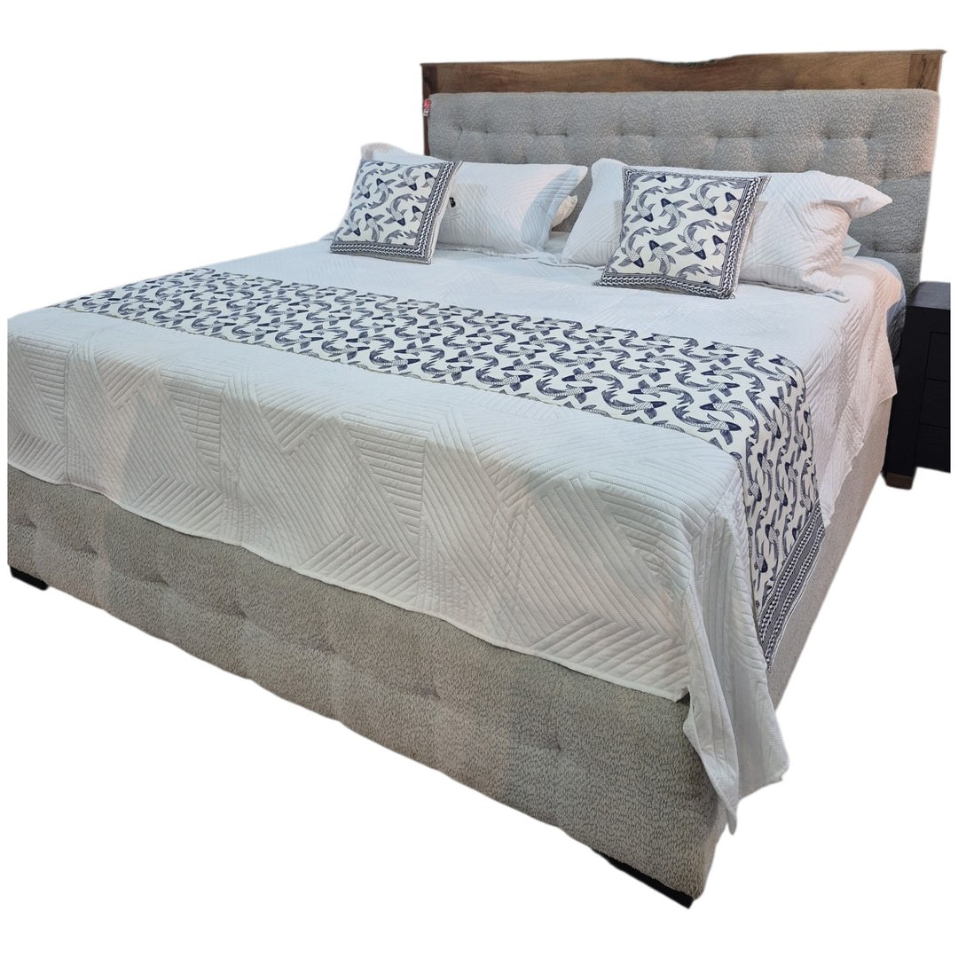 SET PIE DE CAMA + 2 FUNDA COJINES CAMA 50X270CM COD:120182