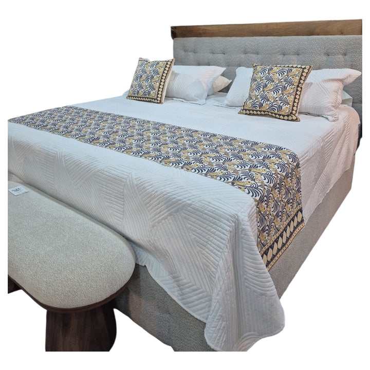 SET PIE DE CAMA + 2 FUNDA COJINES CAMA 50X270CM COD:120191
