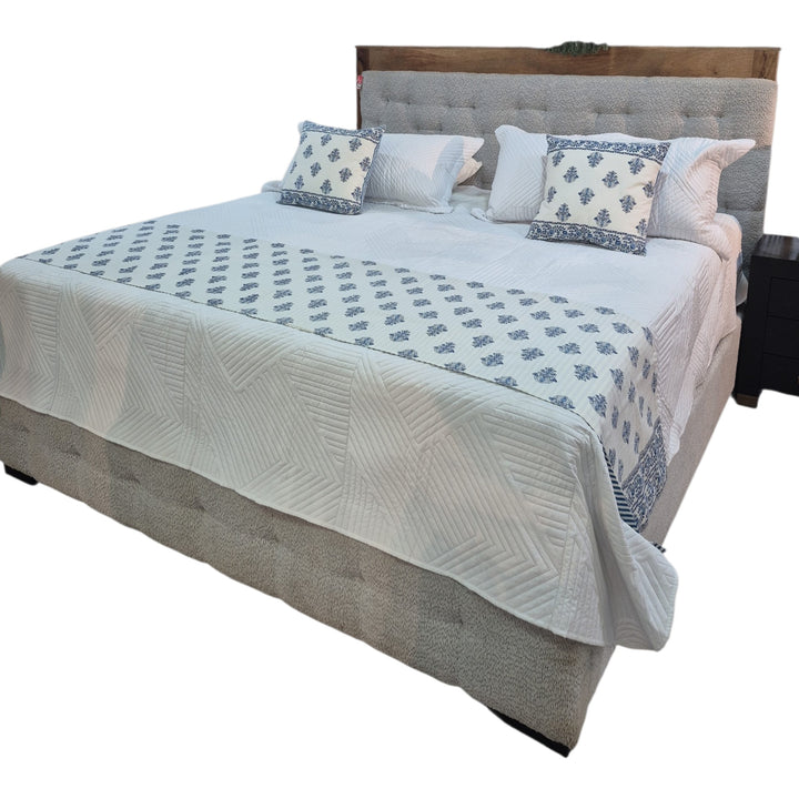 SET PIE DE CAMA + 2 FUNDA COJINES CAMA 50X270CM COD:120212