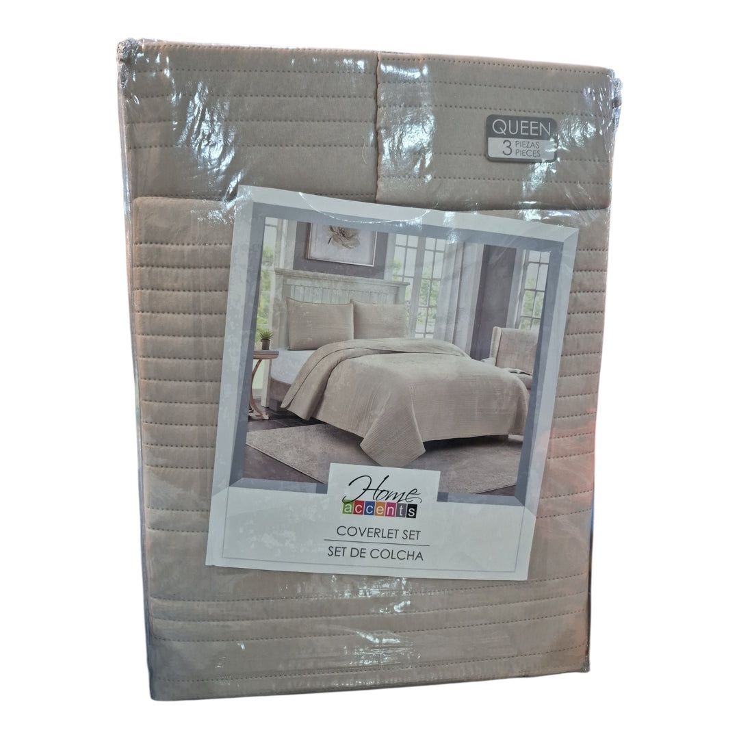 SET SOBRECAMA QUEEN BEIGE 70GS COD:120594