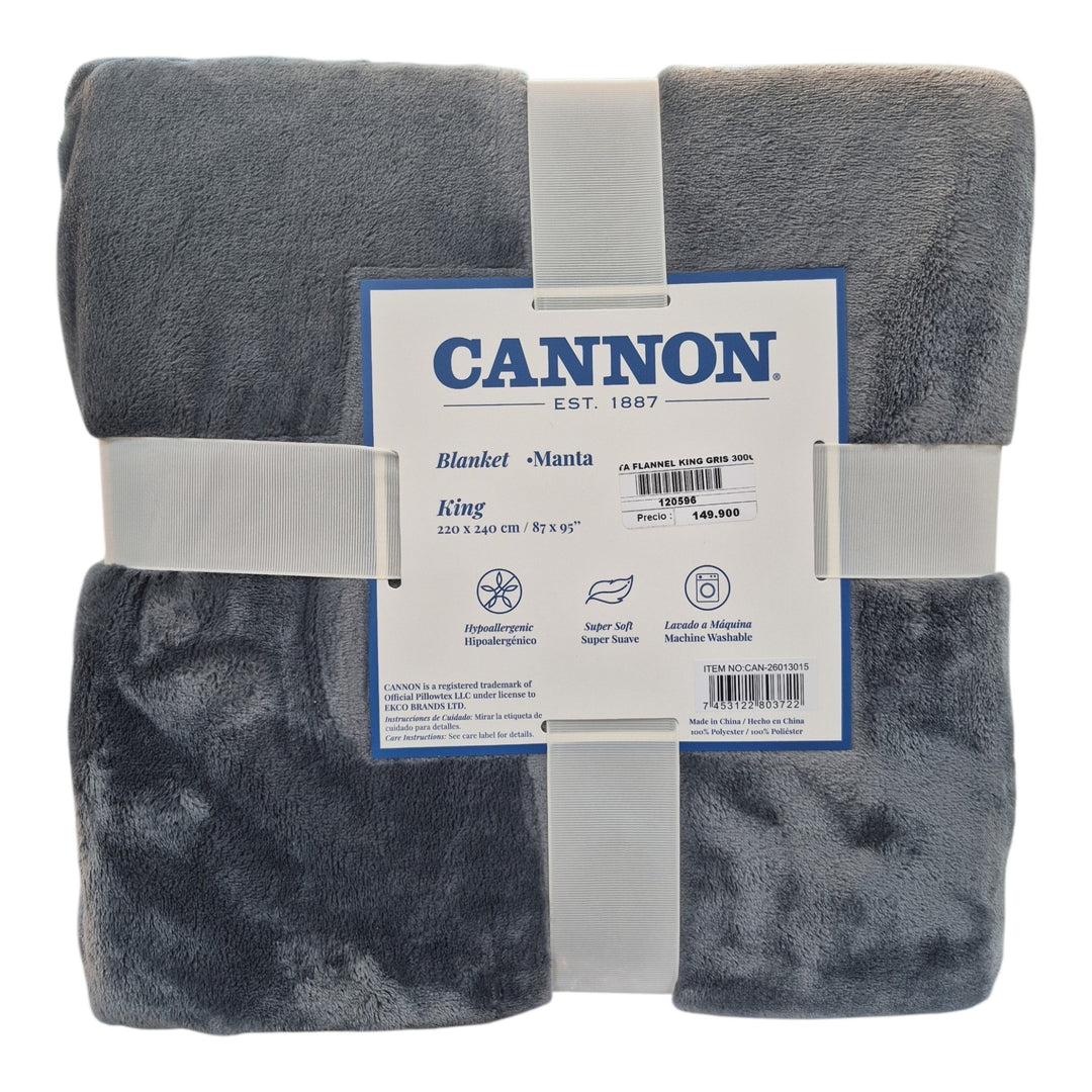 MANTA FLANNEL KING GRIS 300G 220X240CM COD:120596