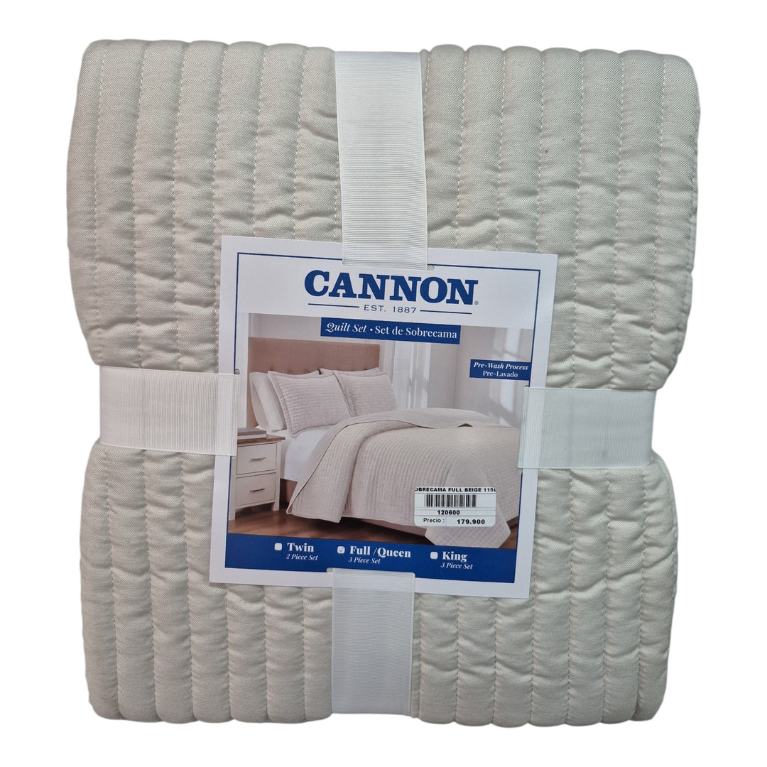SET SOBRECAMA FULL/QUEEN BEIGE 115GS COD:120600