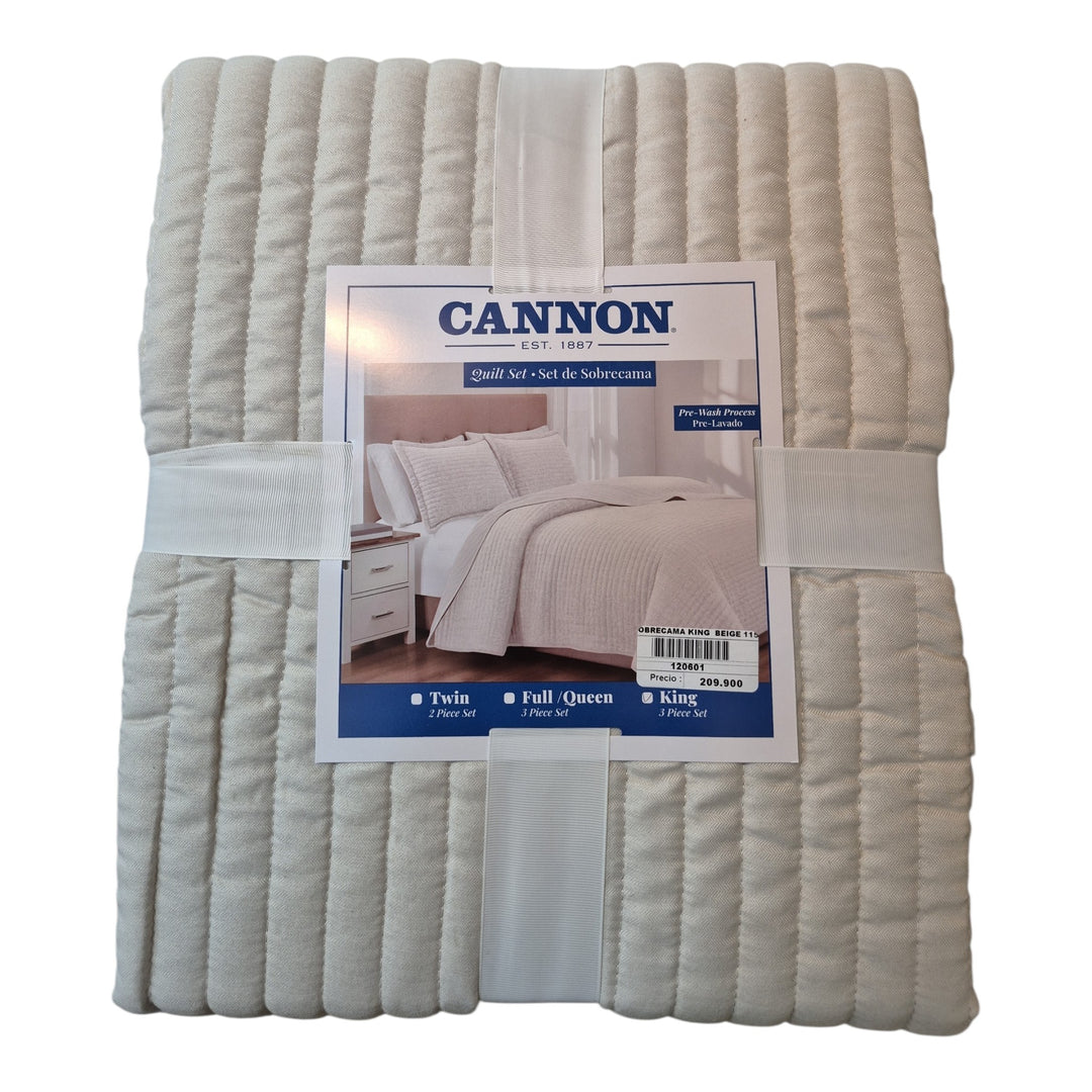 SET SOBRECAMA KING  BEIGE 115G COD:120601
