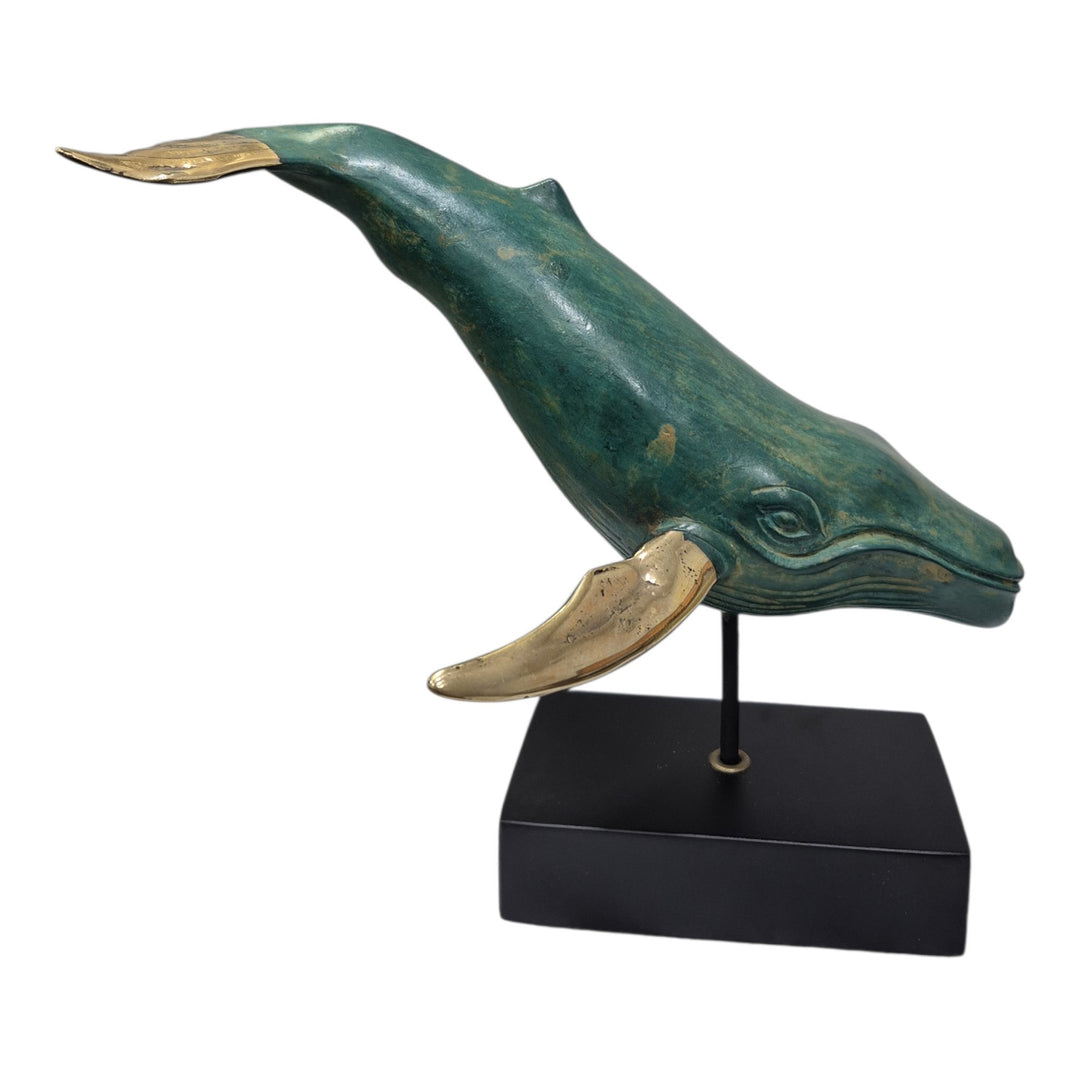 BALLENA BRONCE CON BASE 26X21X16CM COD:122596