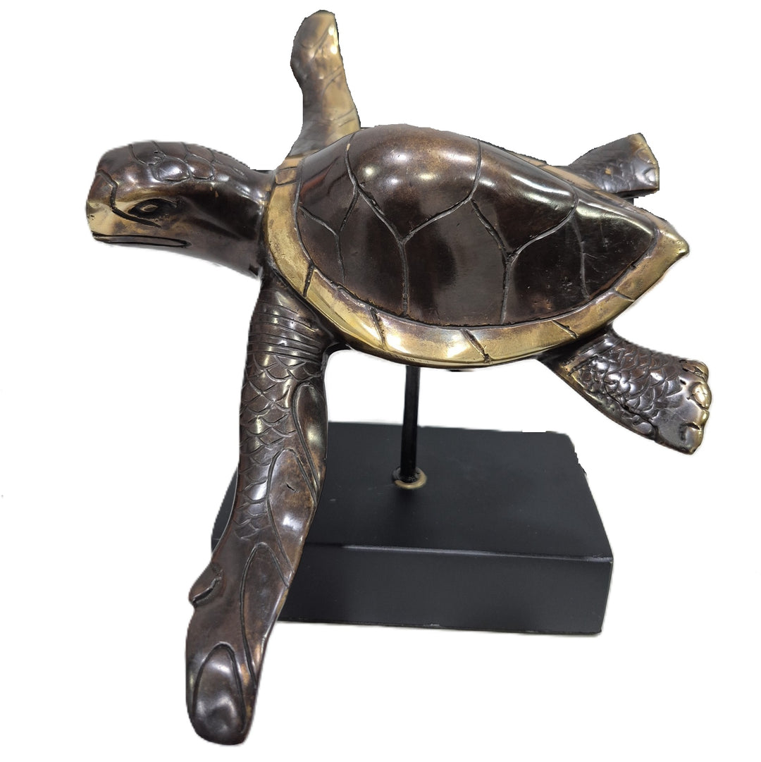 TORTUGA BRONCE LARGA/BASE 27X18X15CM COD:122608