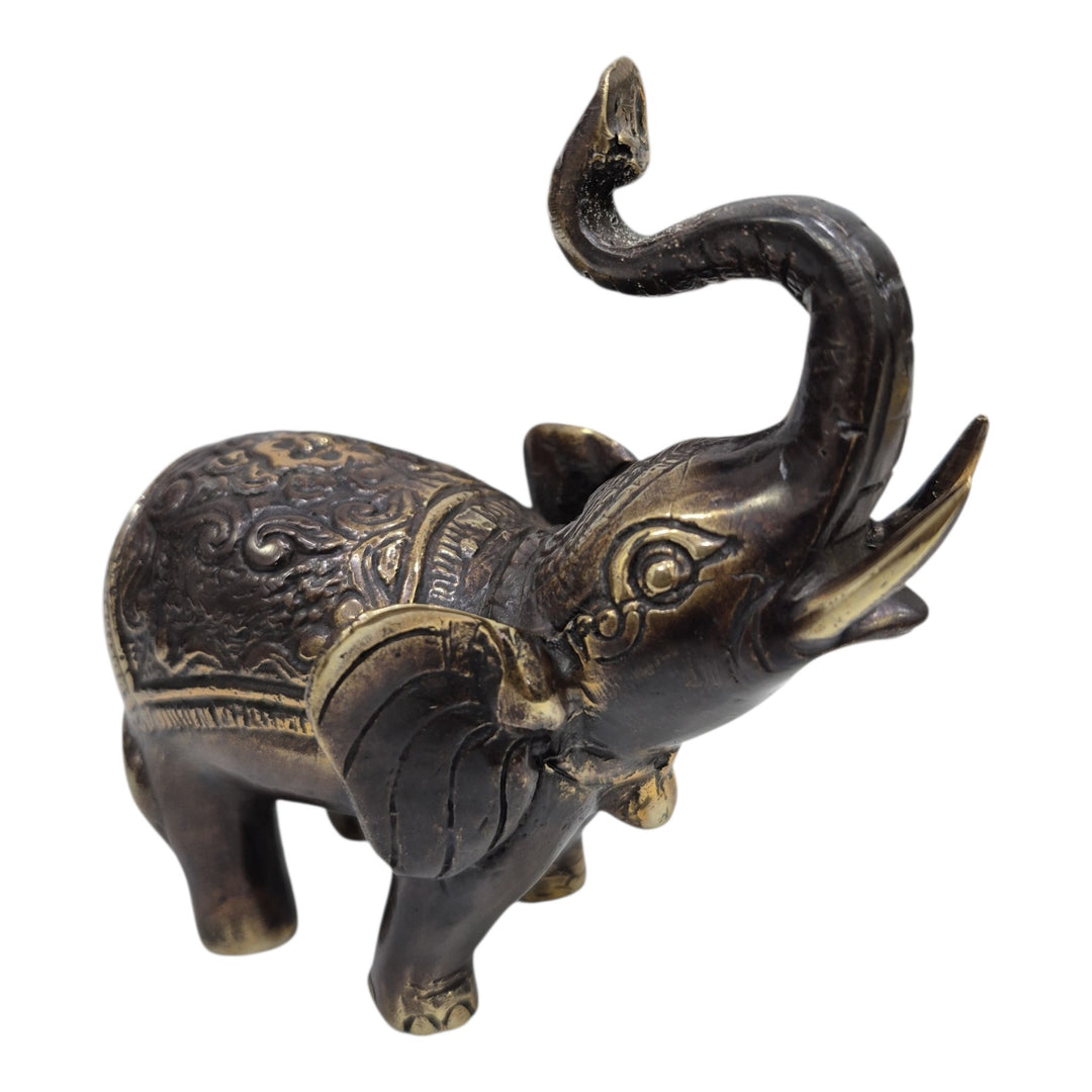 ELEFANTE TALLADO BRONCE 9x10x7CM COD:122619