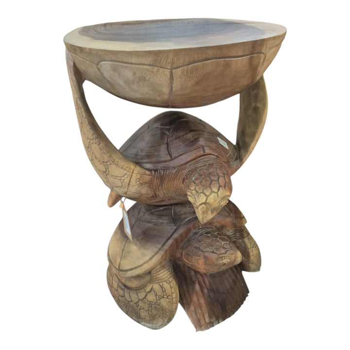 MESA TORTUGA TALLADA A MANO SURTIDA 60X40X38cm COD: 122740