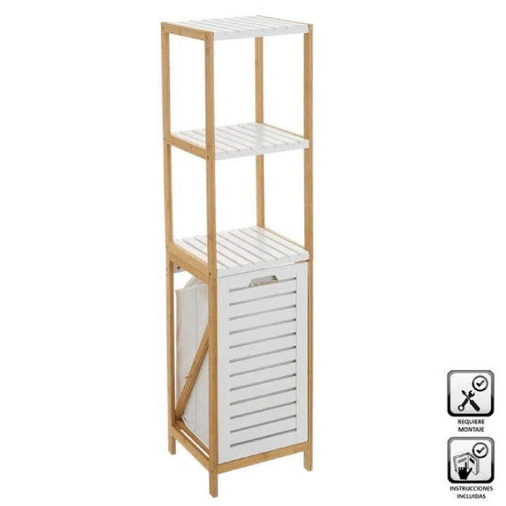 ESTANTERÍA 2 NIVELES CON CESTO PARA ROPA