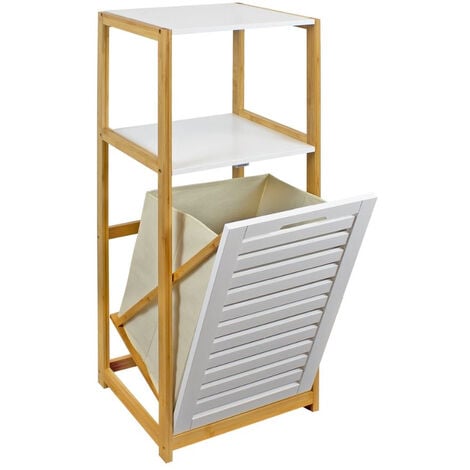 ESTANTERÍA 2 NIVELES CON CESTO PARA ROPA