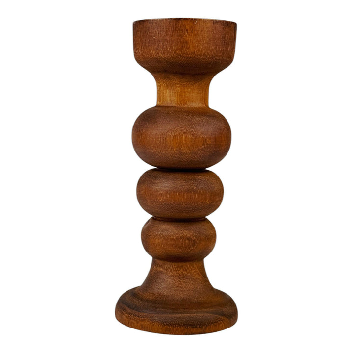 PORTAVELAS DE MADERA 10X10X24CM