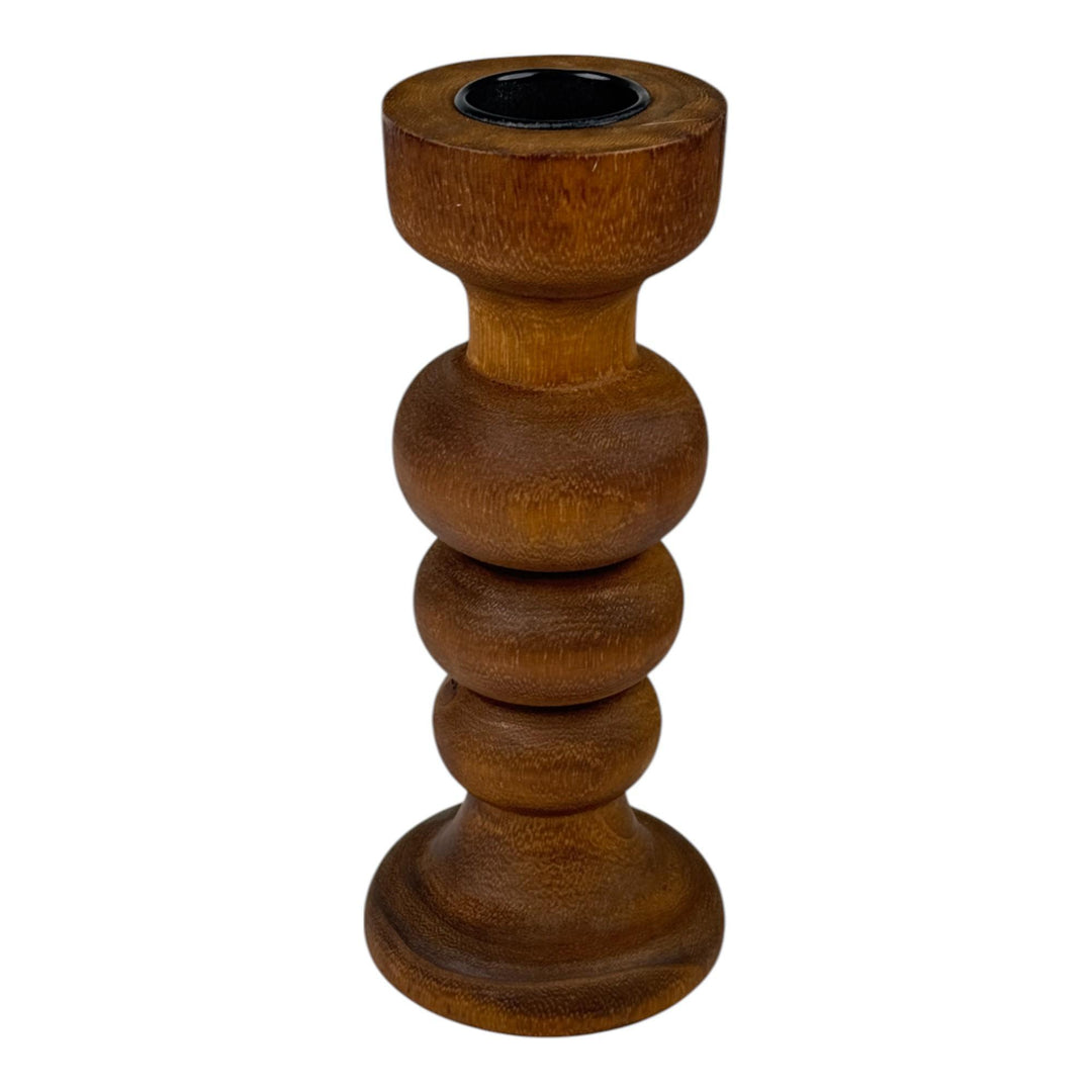 PORTAVELAS DE MADERA 10X10X24CM