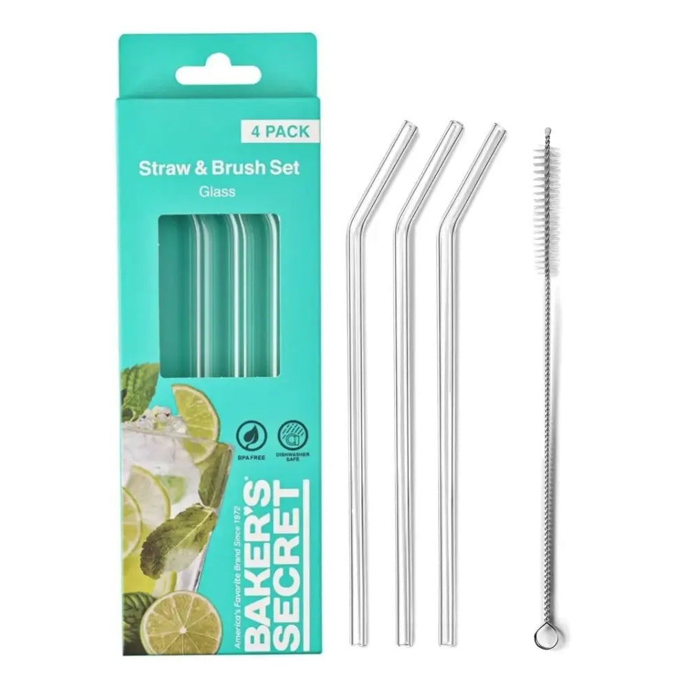 SET 4 PITILLOS VIDRIO + CEPILLO 22CM COD:116170