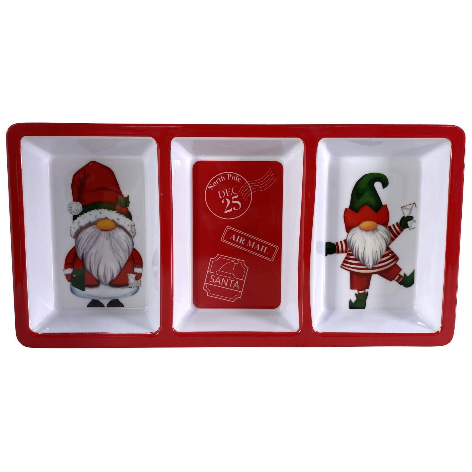 BANDEJA RECT C/3 DIVISIONES 30.5X15.5X2CM - Barakah Home Store